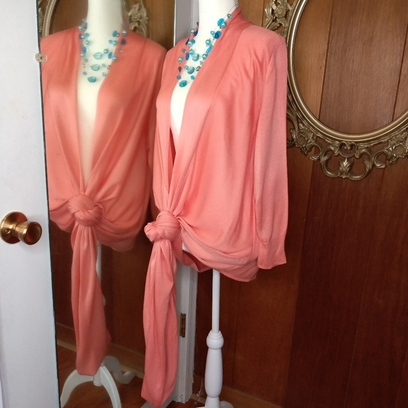 NEW YORK & COMPANY Peach Cardigan - Picture 2 of 7